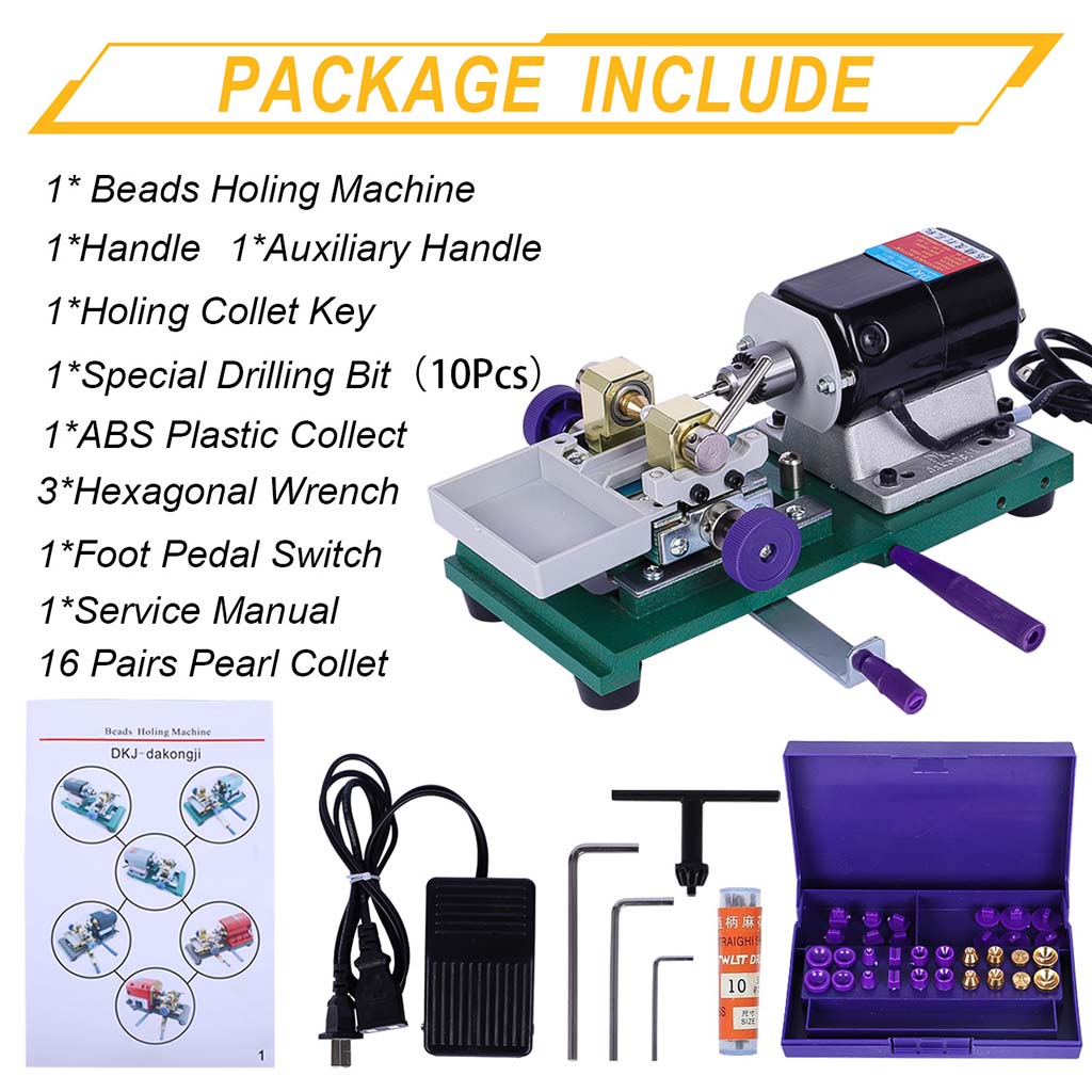 Tooltos 15000RPM Jewelry Beads Holing Pearl Drilling Machine