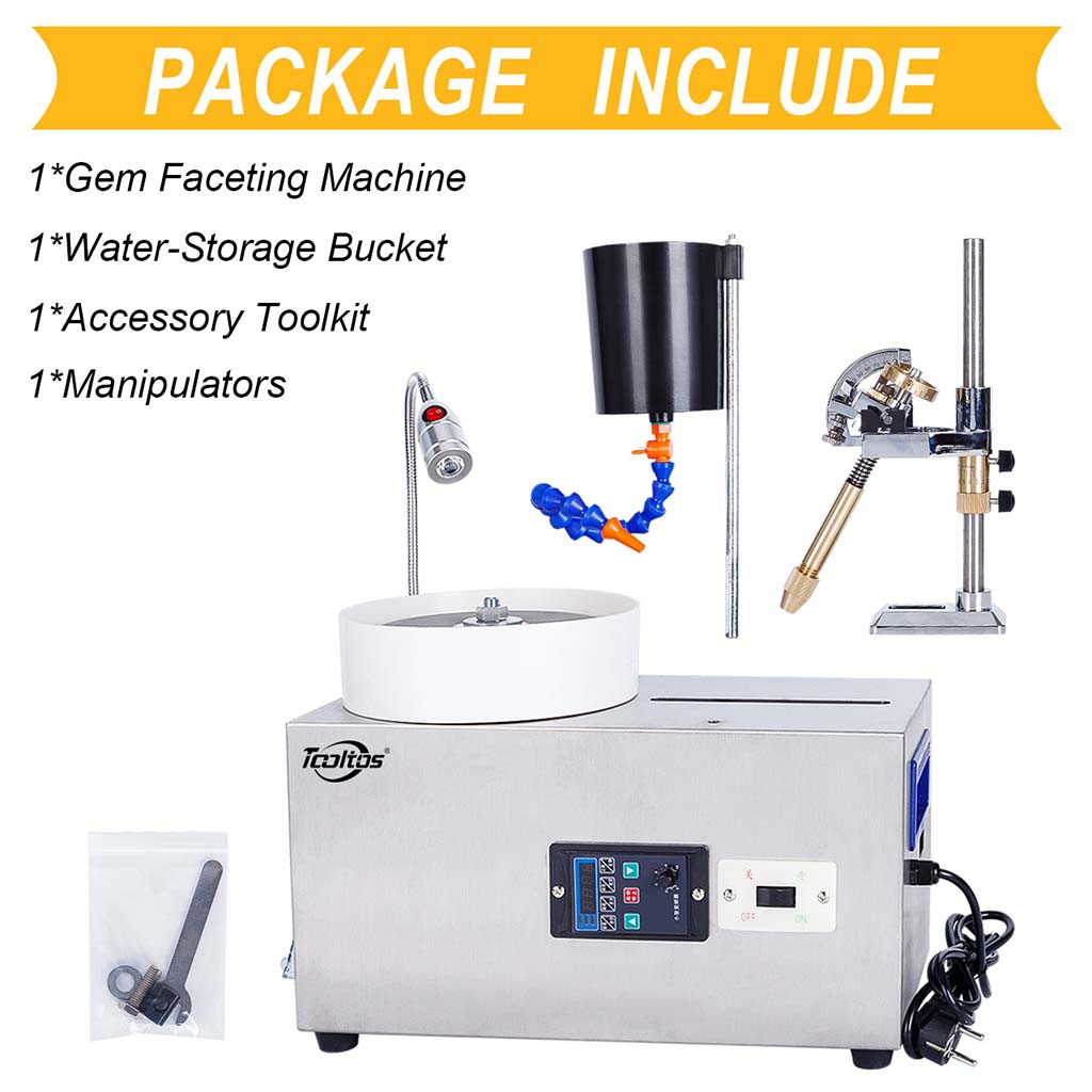 Tooltos 3000RPM Gemstone Faceting Machine 180W Jade Grinding Polishing Machine