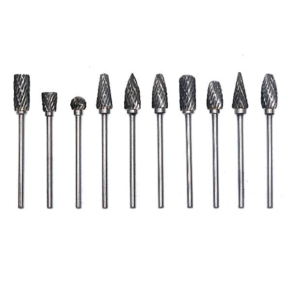 TokTos Jewelry Tool 10 Pcs Tungsten Carbide Rotary Burrs Set