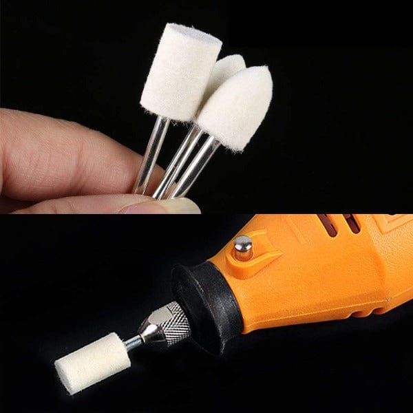 Tooltos Jewelry Tool 100pcs Multifunctional Wool Felt Mandrel Mounted Grinding Polishing Set