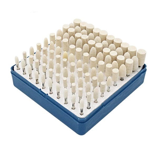 Tooltos Jewelry Tool 100pcs Multifunctional Wool Felt Mandrel Mounted Grinding Polishing Set