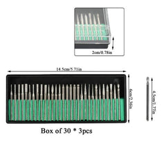 Tooltos Jewelry Tool 2.35mm / 2 Box 30Pcs Diamond Burrs Drill For Dremel Craftsman Rotary Tool