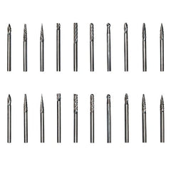 Tooltos Jewelry Tool 20Pcs Tungsten Steel Solid Carbide Rotary Diamond Burrs