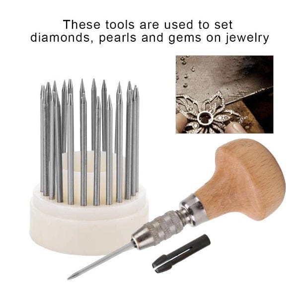 Tooltos Jewelry Tool 23pcs Jewelry Diamond Micro Seting Tools