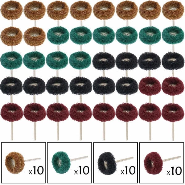 Tooltos Jewelry Tool 3.00 mm 40 Pcs Abrasive Buffs Polishing Buffing Wheel Set