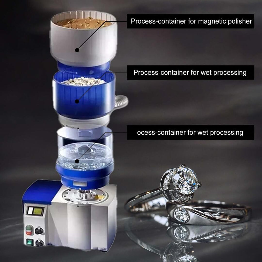 Tooltos Jewelry Tool 3 In 1 Multi-Function Benchtop Wet And Dry Magnetic Tumbler Polisher