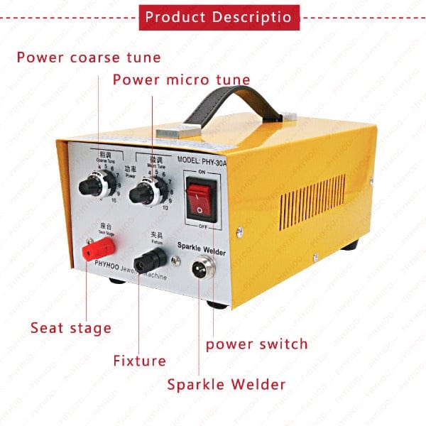 Tooltos Jewelry Tool 30A Pulse Sparkle Gold Silver Platinum Jewelry Spot Welding Machine