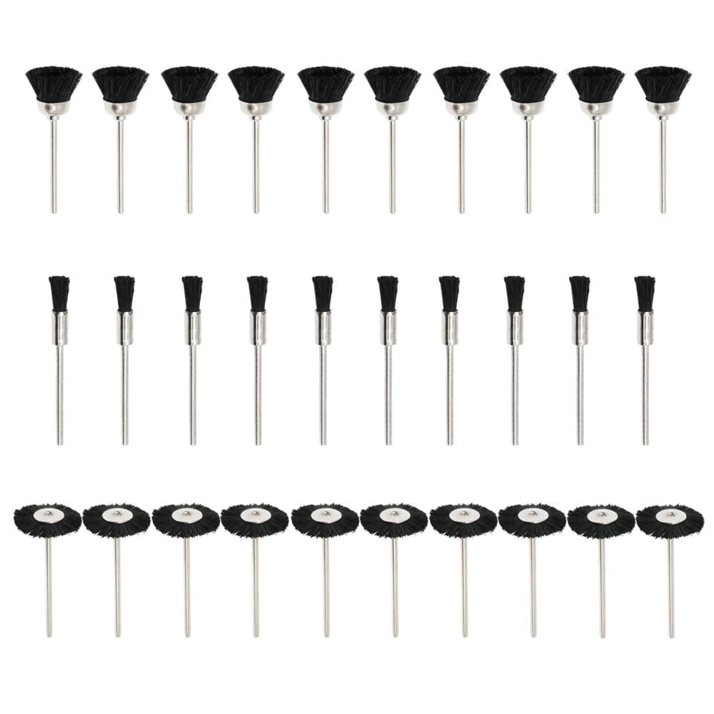 Tooltos Jewelry Tool 30PCS Black 30Pcs Nylon Bristle Brushes Polishing Buffing Wheels