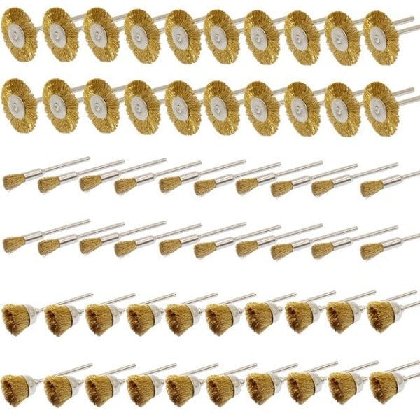Tooltos Jewelry Tool Brass brush 60pcs / 2.35mm Brass Wire Wheel Brushes