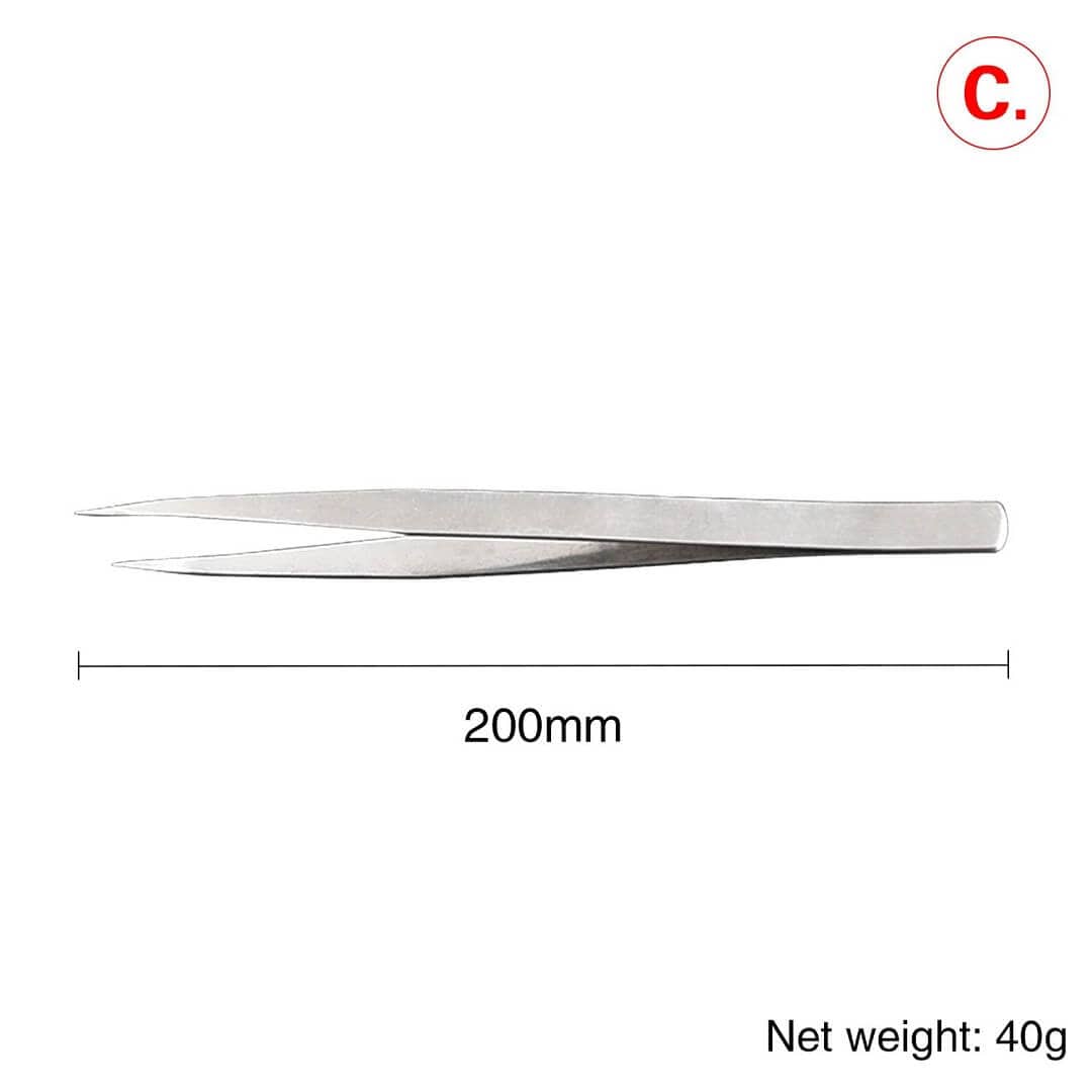 Tooltos Jewelry Tool C-200MM High Precision Non-Serrated Tweezer