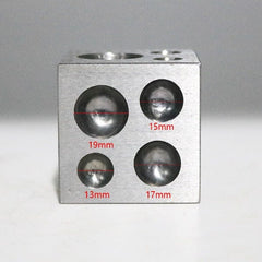 Tooltos Jewelry Tool Dapping Block Square with Polished High Carbon Steel Cavities Bell Making Punching Tools