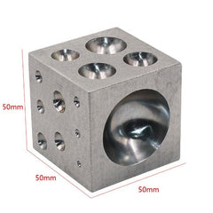 Tooltos Jewelry Tool Dapping Block Square with Polished High Carbon Steel Cavities Bell Making Punching Tools