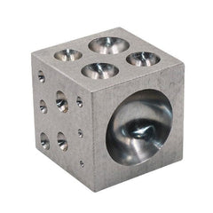 Tooltos Jewelry Tool Dapping Block Square with Polished High Carbon Steel Cavities Bell Making Punching Tools