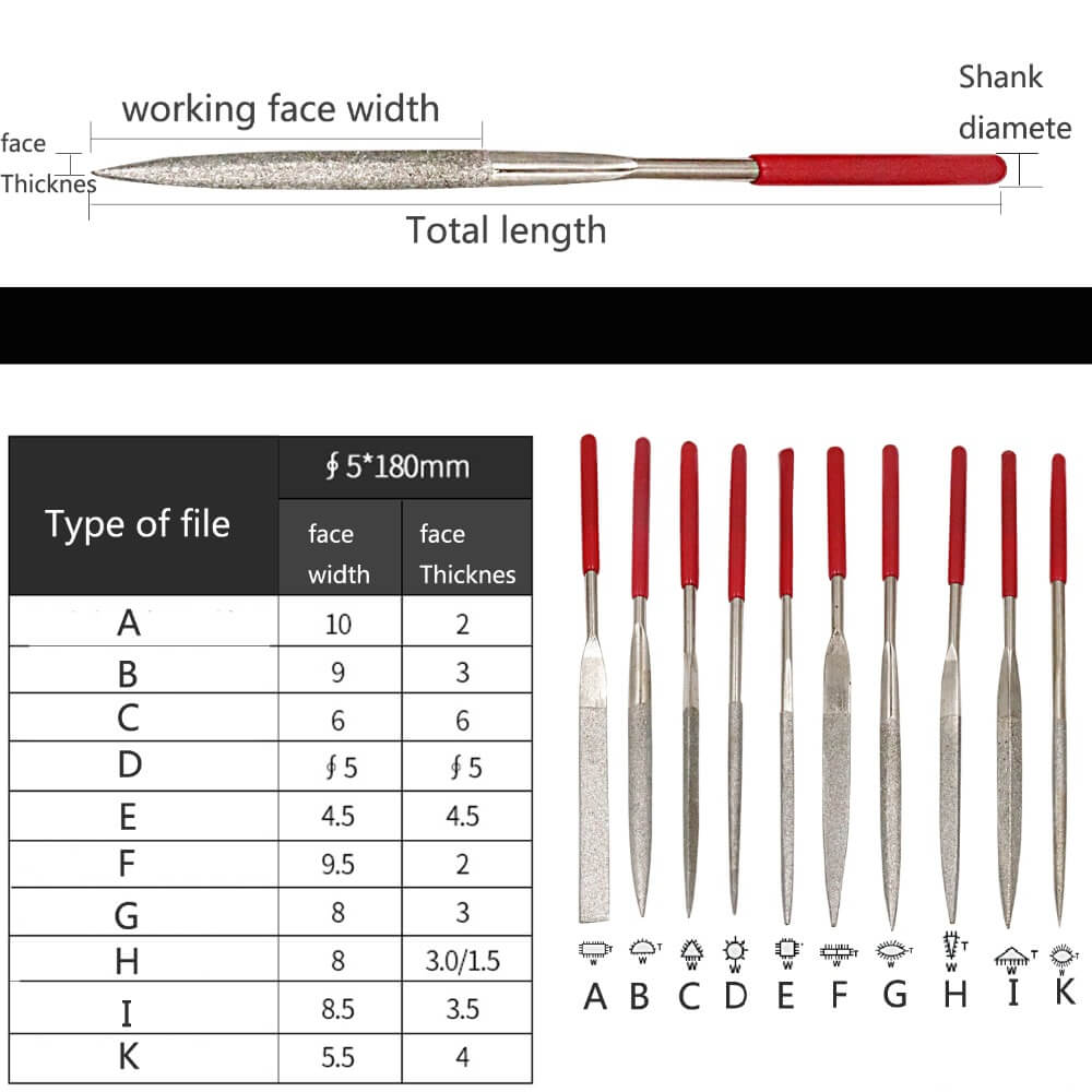 Tooltos Jewelry Tool Diamond Needle File Set