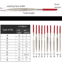 Tooltos Jewelry Tool Diamond Needle File Set