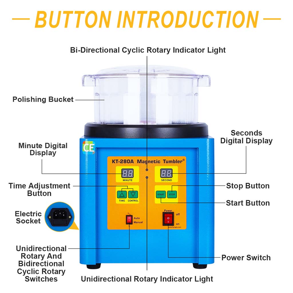 Tooltos Jewelry Tool KT-280A Magnetic Tumbler Jewelry Polishing Machines
