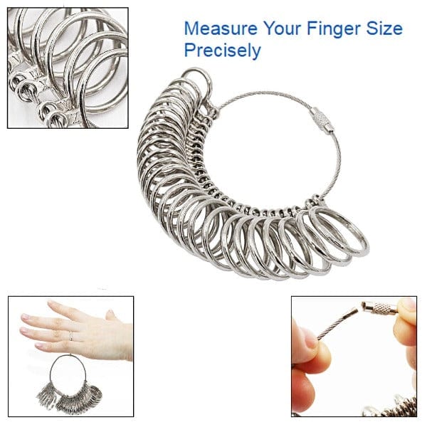 Tooltos Jewelry Tool Metal UK Ring Sizer Mandrel Finger Gauge Kit
