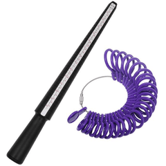 Tooltos Jewelry Tool Purple Plastic Ring Sizer Gauge Set