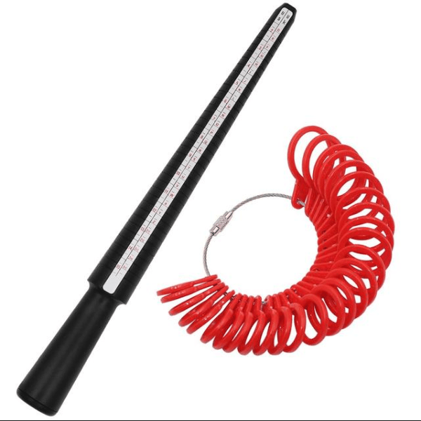 Tooltos Jewelry Tool Red Plastic Ring Sizer Gauge Set