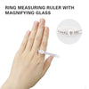 Tooltos Jewelry Tool Ring Size Ruler Finger Size Measure with Magnifier