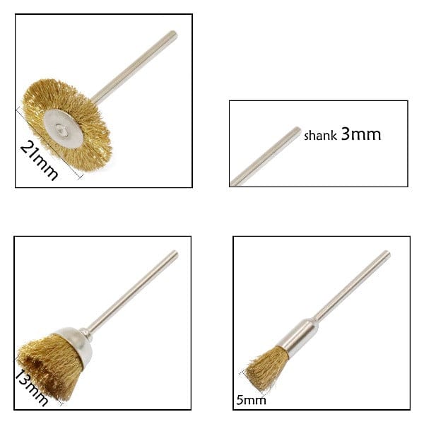 Tooltos Jewelry Tool Rotary Tool Drum Sanding Kit Rubber Mandrel Fit Brass Wire Cleaning Polishing Brushes