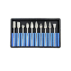 Tooltos Jewelry Tool shank 3.0mm 10 Pcs Tungsten Carbide Rotary Burrs Set