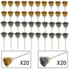 Tooltos Jewelry Tool Steel+ Brass bowl brush 40pcs / 2.35mm Brass Wire Wheel Brushes