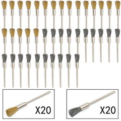 Tooltos Jewelry Tool Steel+ Brass Pen brush 40pcs / 2.35mm Brass Wire Wheel Brushes