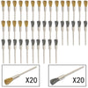 Tooltos Jewelry Tool Steel+ Brass Pen brush 40pcs / 2.35mm Brass Wire Wheel Brushes