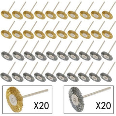 Tooltos Jewelry Tool Steel+ Brass T brush 40pcs / 2.35mm Brass Wire Wheel Brushes