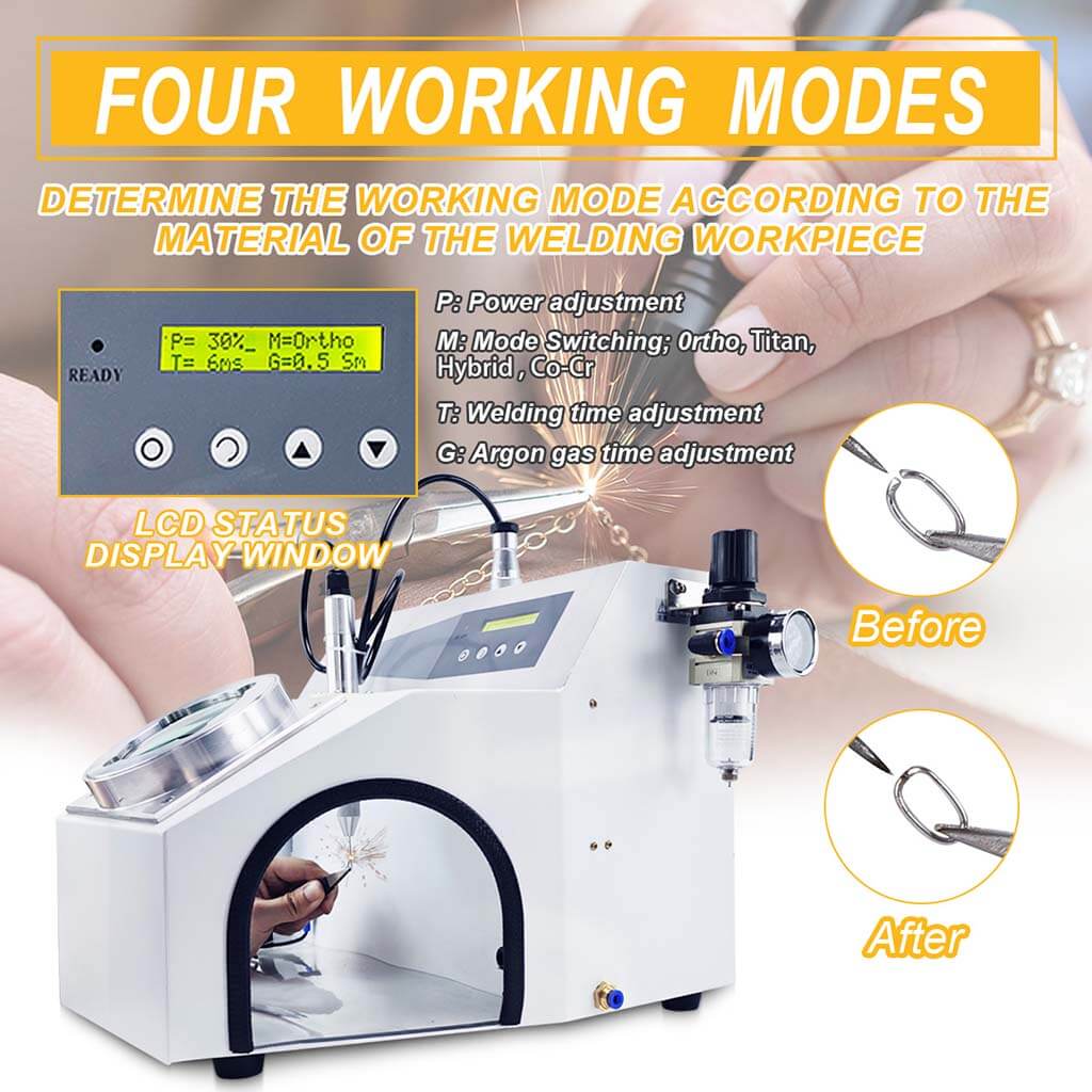 Tooltos Jewelry Tools 150A Argon Pulse Intelligent Jewelry Spot Welding Machine With Magnifier