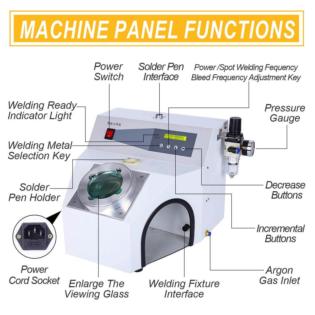 Tooltos Jewelry Tools 150A Argon Pulse Intelligent Jewelry Spot Welding Machine With Magnifier