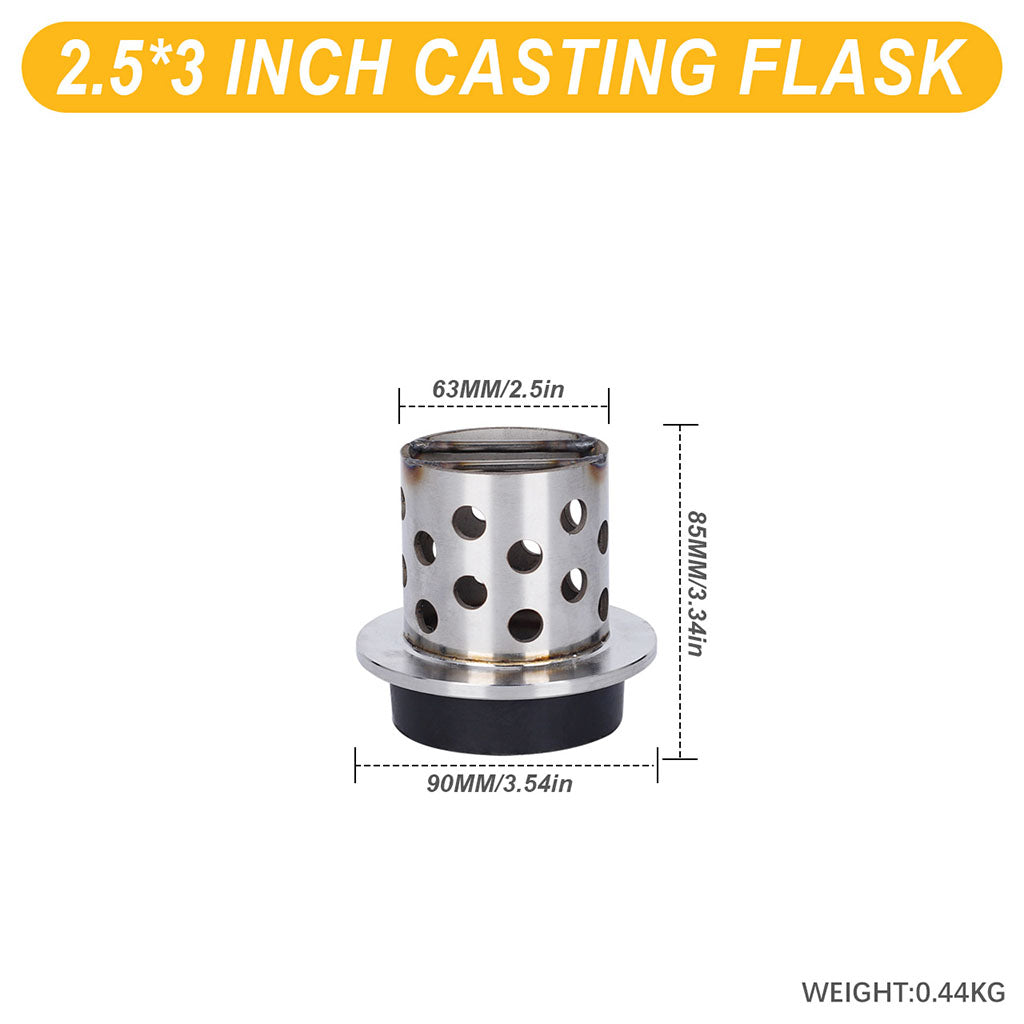 Tooltos Jewelry Tools 2.5 x 3 inch Tooltos 2.5 inch Perforated Stainless Steel Casting Flask Wall Flanged Vacuum Casting Plaster Mold