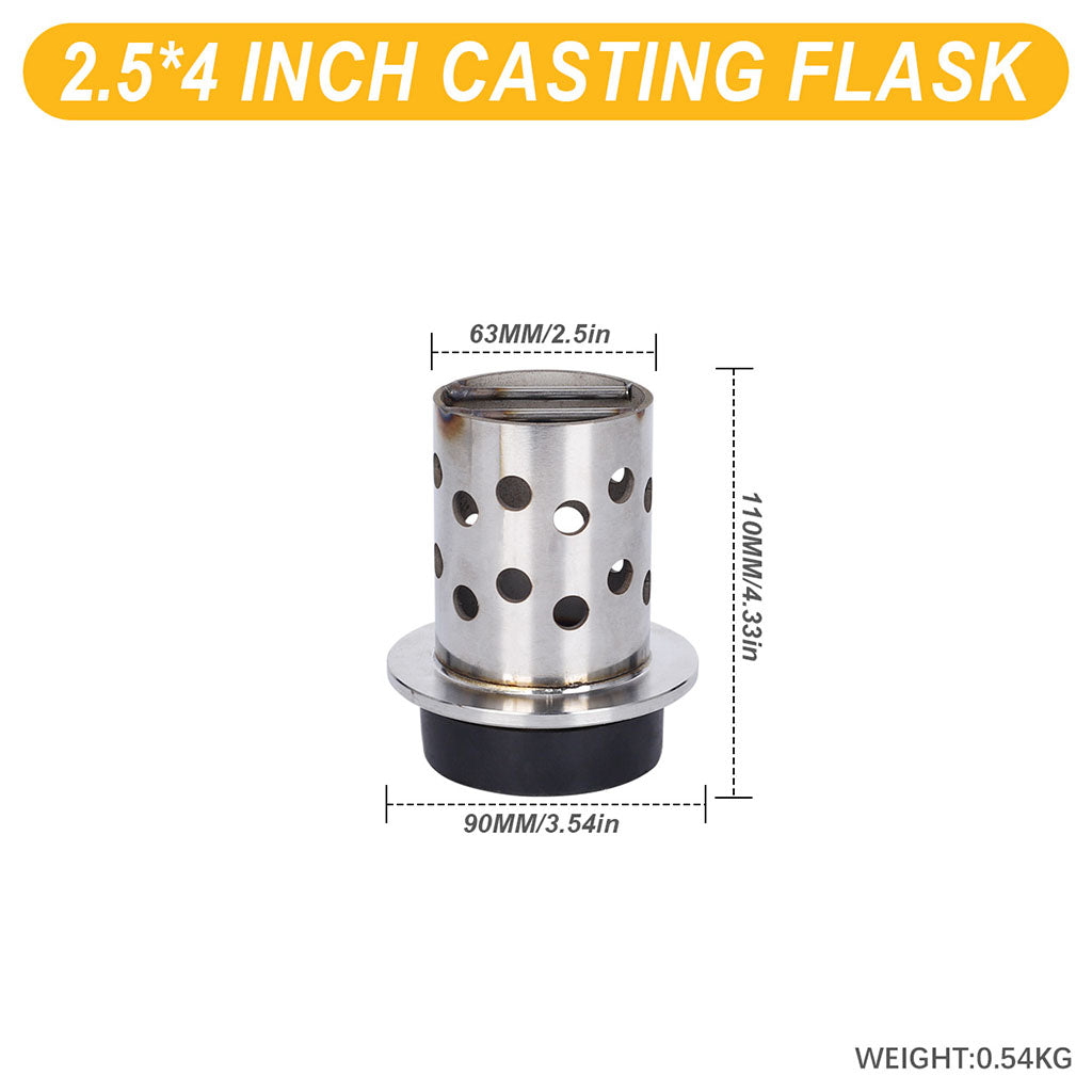 Tooltos Jewelry Tools 2.5 x 4 inch Tooltos 2.5 inch Perforated Stainless Steel Casting Flask Wall Flanged Vacuum Casting Plaster Mold