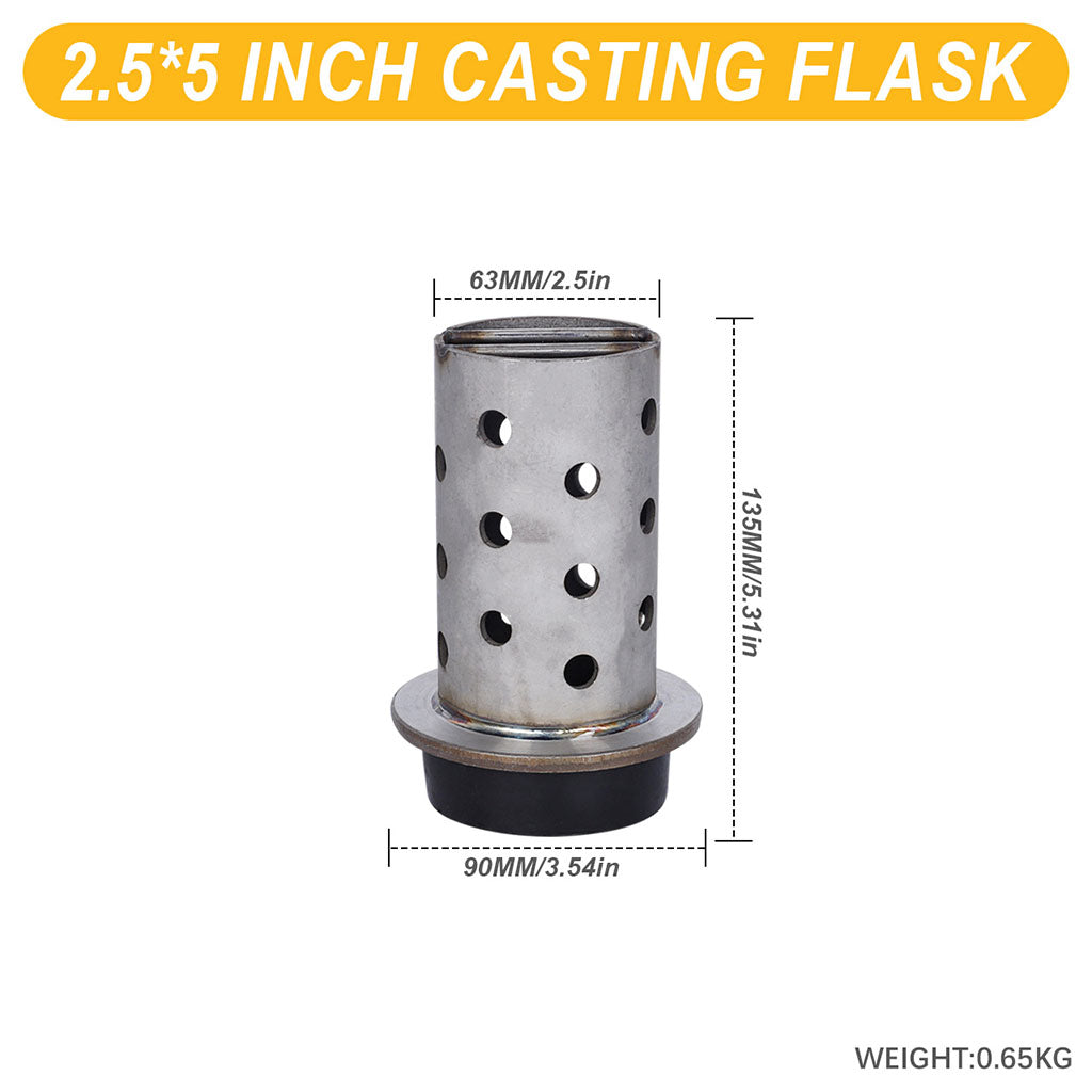 Tooltos Jewelry Tools 2.5 x 5 inch Tooltos 2.5 inch Perforated Stainless Steel Casting Flask Wall Flanged Vacuum Casting Plaster Mold