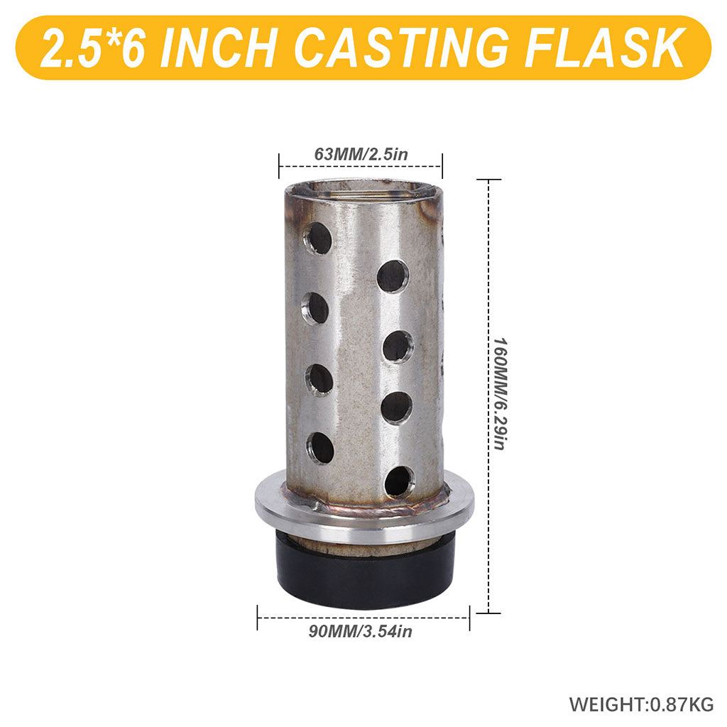 Tooltos Jewelry Tools 2.5 x 6 inch Tooltos 2.5 inch Perforated Stainless Steel Casting Flask Wall Flanged Vacuum Casting Plaster Mold