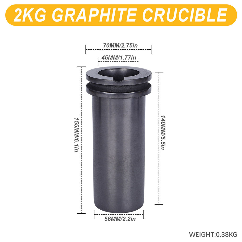 Tooltos Jewelry Tools 2KG Crucible Tooltos High Purity Graphite Crucible Electric Melting Furnace Accessories