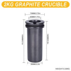 Tooltos Jewelry Tools 2KG Crucible Tooltos High Purity Graphite Crucible Electric Melting Furnace Accessories