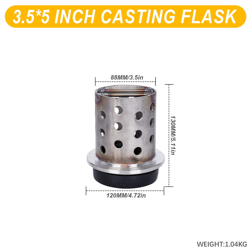 Tooltos Jewelry Tools 3.5 x 5 inch Tooltos 3.5 inch Perforated Stainless Steel Casting Flask Wall Flanged Vacuum Casting Plaster Mold