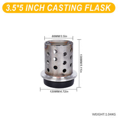 Tooltos Jewelry Tools 3.5 x 5 inch Tooltos 3.5 inch Perforated Stainless Steel Casting Flask Wall Flanged Vacuum Casting Plaster Mold