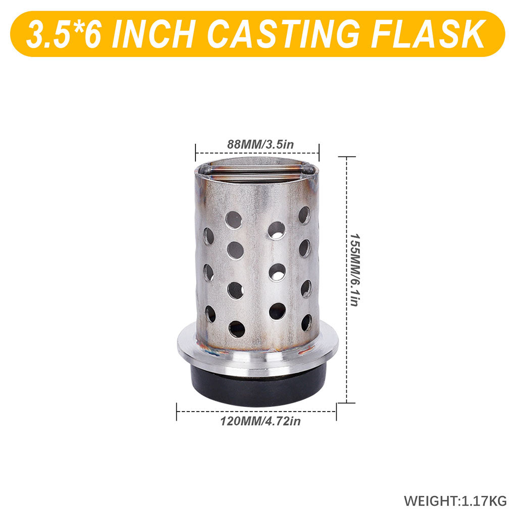 Tooltos Jewelry Tools 3.5 x 6 inch Tooltos 3.5 inch Perforated Stainless Steel Casting Flask Wall Flanged Vacuum Casting Plaster Mold