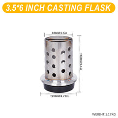 Tooltos Jewelry Tools 3.5 x 6 inch Tooltos 3.5 inch Perforated Stainless Steel Casting Flask Wall Flanged Vacuum Casting Plaster Mold