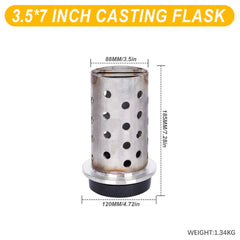 Tooltos Jewelry Tools 3.5 x 7 inch Tooltos 3.5 inch Perforated Stainless Steel Casting Flask Wall Flanged Vacuum Casting Plaster Mold