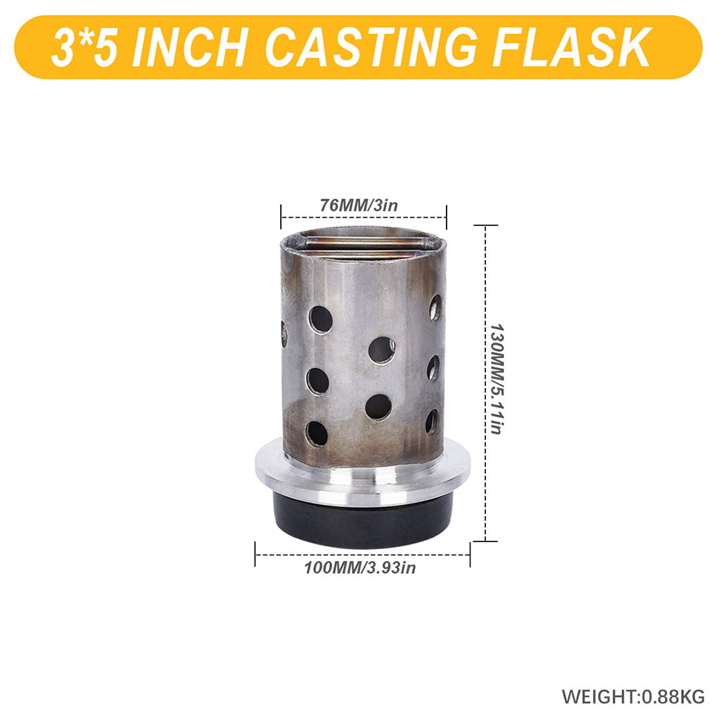 Tooltos Jewelry Tools 3 x 5 inch Tooltos 3 inch Perforated Stainless Steel Casting Flask Wall Flanged Vacuum Casting Plaster Mold