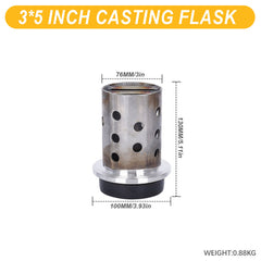 Tooltos Jewelry Tools 3 x 5 inch Tooltos 3 inch Perforated Stainless Steel Casting Flask Wall Flanged Vacuum Casting Plaster Mold