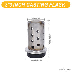 Tooltos Jewelry Tools 3 x 6 inch Tooltos 3 inch Perforated Stainless Steel Casting Flask Wall Flanged Vacuum Casting Plaster Mold