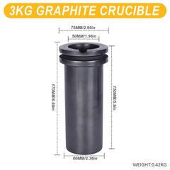 Tooltos Jewelry Tools 3KG Crucible Tooltos High Purity Graphite Crucible Electric Melting Furnace Accessories