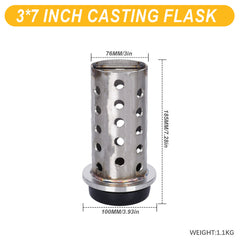 Tooltos Jewelry Tools 3x 7 inch Tooltos 3 inch Perforated Stainless Steel Casting Flask Wall Flanged Vacuum Casting Plaster Mold