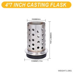 Tooltos Jewelry Tools 4 x 7 inch Tooltos 4 inch Perforated Stainless Steel Casting Flask Wall Flanged Vacuum Casting Plaster Mold