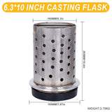 Tooltos Jewelry Tools 6.3 x 10 inch Tooltos 6.3 inch Perforated Stainless Steel Casting Flask Wall Flanged Vacuum Casting Plaster Mold